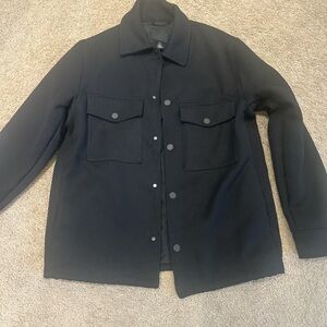 H&M Black Lightweight Shirt Jacket with Snap Pockets
